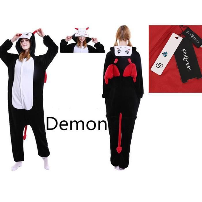 Combinaison Pyjama Femme En Polaire Douce - Avec Capuche à Oreilles De Chat, Fermeture Zippée Et Poches