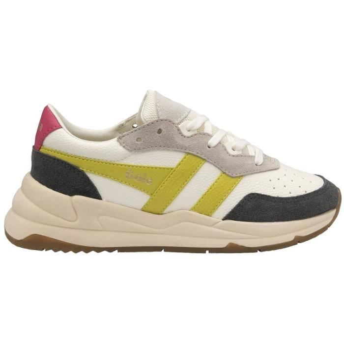 Gola Baskets - GOLA - SATURN QUADRANT - Talon compensé - Cuir blanc