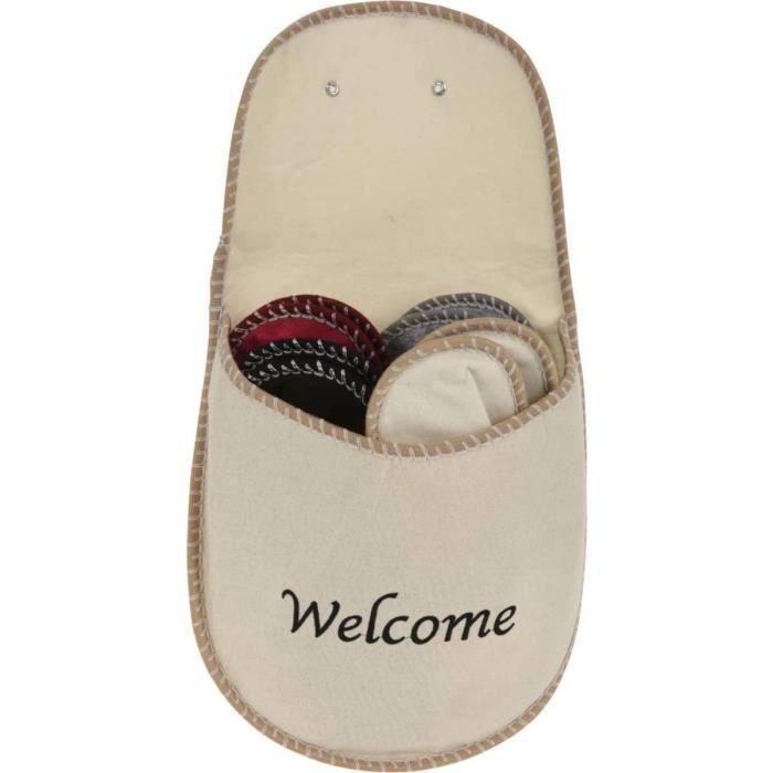 PORTE CHAUSSONS INVITES AVEC 4 PAIRES FAMILLE