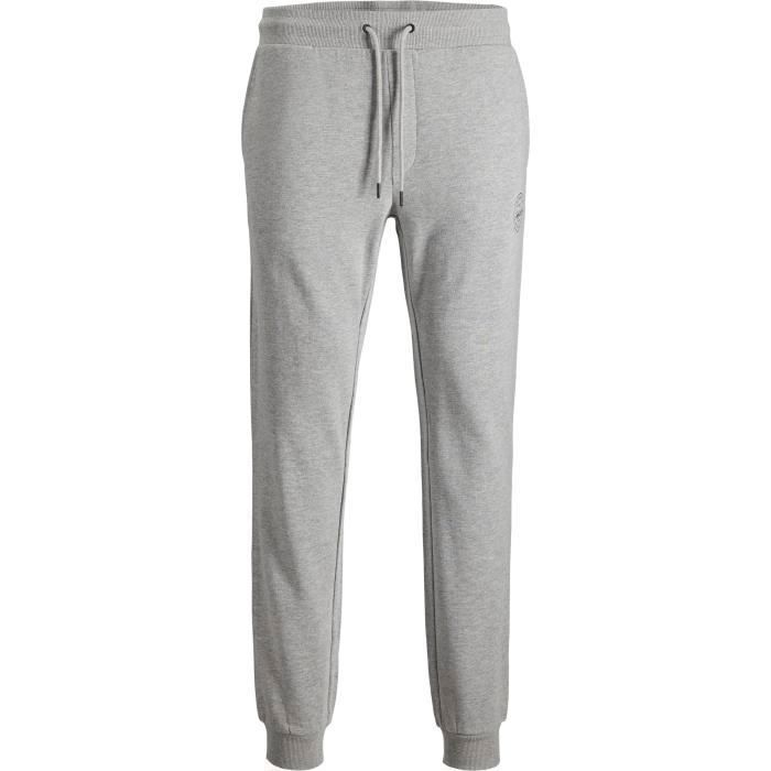 Pantalon de Survêtement - JACK & JONES - Gris Clair Chiné - Coton Doux - Ajustement Parfait - Fitness