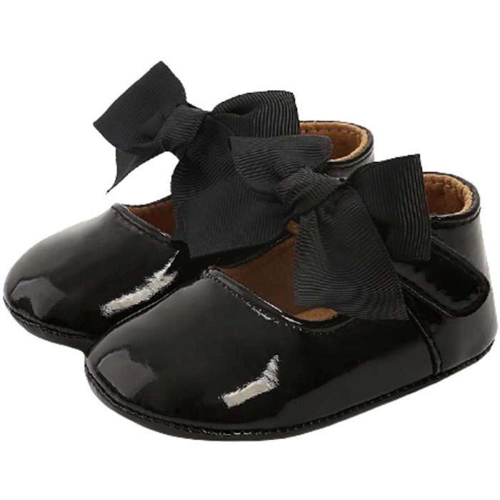 Chaussures Bébé Fille Avec Bandeau Couronne - Taille 0-18 Mois - Cuir PU Et Tulle - Anti-dérapant - Cadeau Naissance - 10