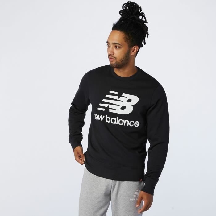 Sweatshirt New Balance essentials stacked logo crew - black - XL