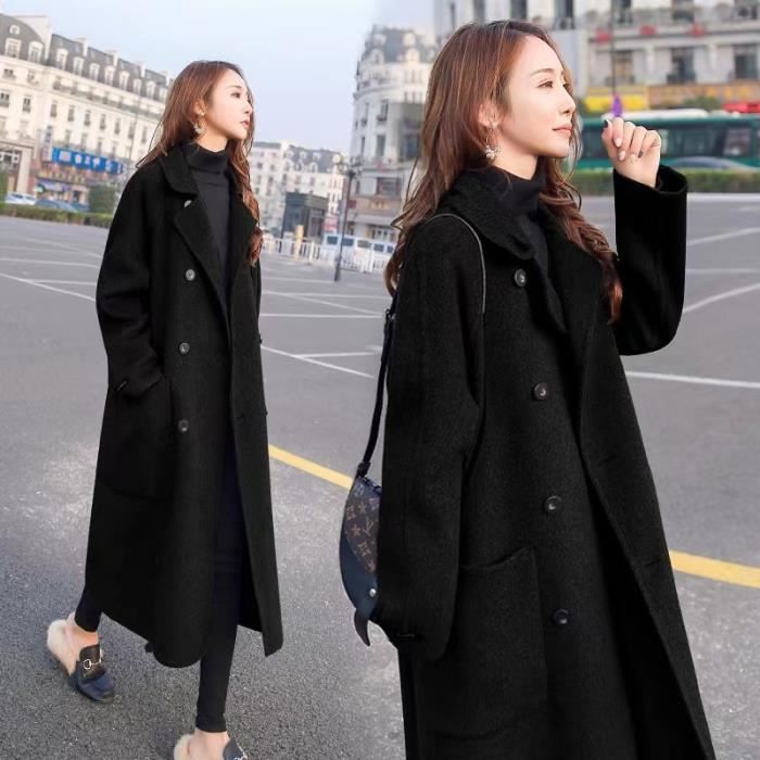 Trench-coat Long Pour Femme En Cuir D'agneau Noir - Classique - Neuf Avec étiquettes