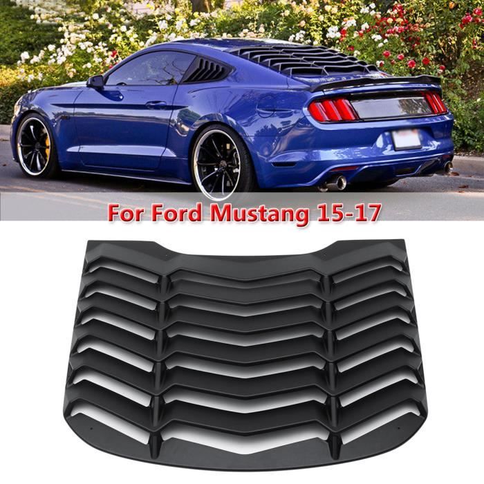 persiennes de fenêtre arrière 1pair fenêtre de Voiture en Plastique Noir Custode arrière Louver côté Vent Scoop Couverture Fit for Ford Mustang 2015 2016 2017 2018 Fenêtre Voiture Louve 