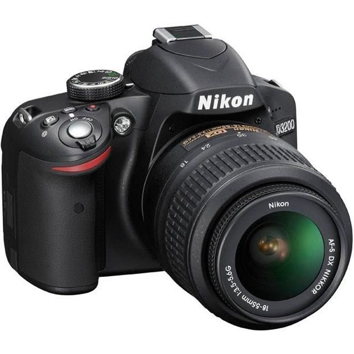 NIKON D3200 Noir + AF-S DX 18-55 II Appareil photo numérique Reflex