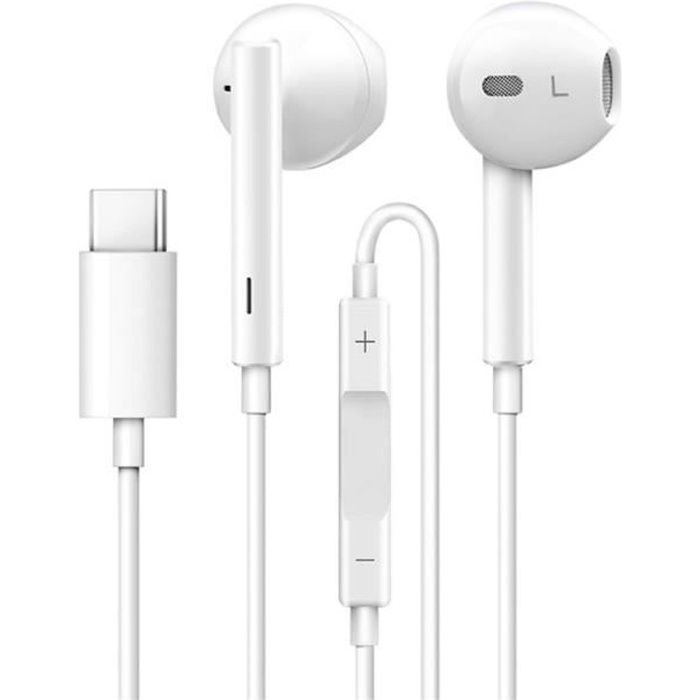 ecouteurs type c avec microphone pour huawei mate