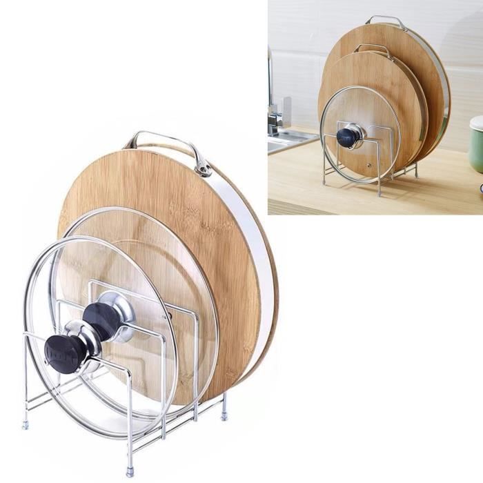 IIRC Lot De 5 Supports Muraux Pour Couvercles De Casseroles - Organisateur Cuisine Réglable Anti-Chute