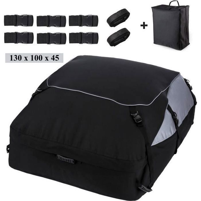 Coffre De Toit Voiture - 130 x 100 x 45 cm - 580 Litres - 900D Tissu d’Oxford - Sac de Toit Voiture Intempéries Pour Voyage-TOOLUCK