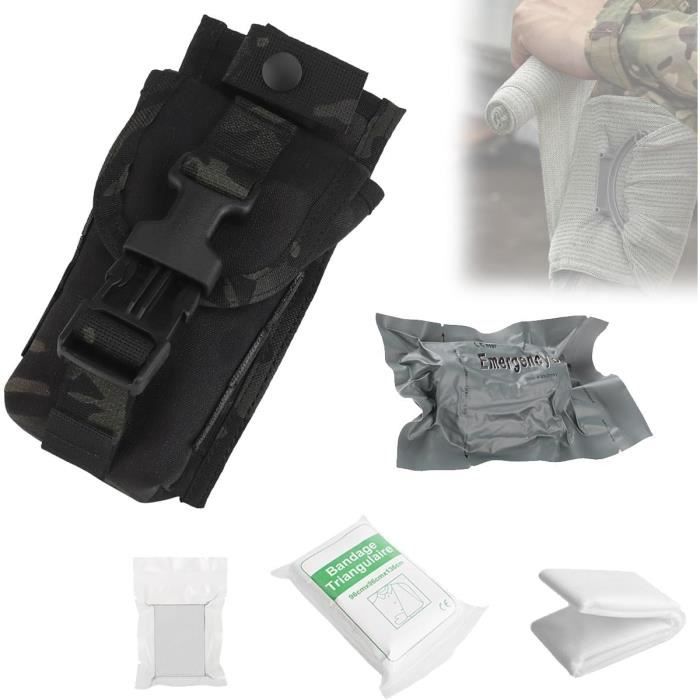 Trousse De Secours Tactique Complète Militaire - Normes CE - Garrot, Tire-Tique, Couverture Survival - 21x15x9cm