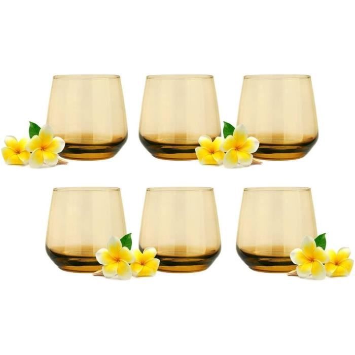 Verres à Eau/jus 280 Ml - Lot De 6 - Transparents, Lavables Au Lave-vaisselle - Verres Longs élégants Pour Tout Usage