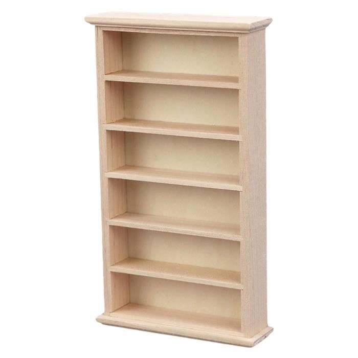Odoria Étagère Miniature 1/12 - Meuble Blanc Bois 8,2x3,7x12,7 Cm - Maison De Poupée Salon Bibliothèque