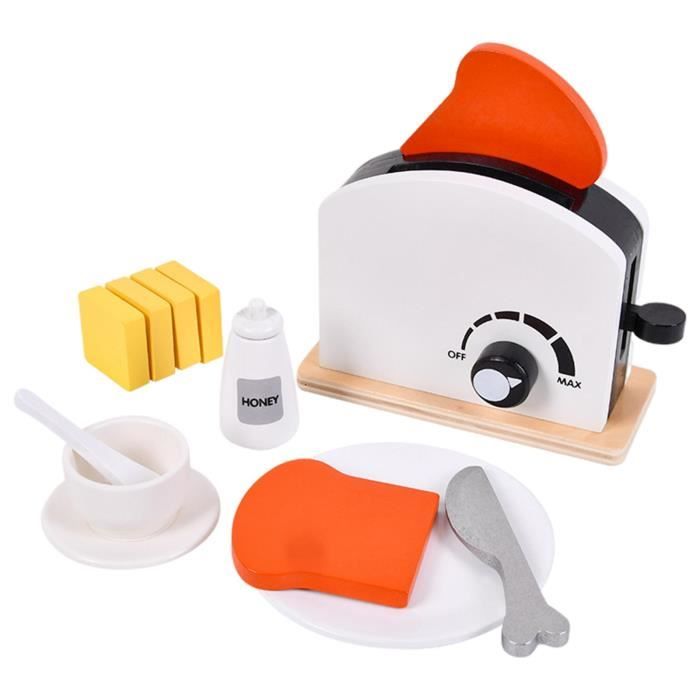 Set De Pain En Bois – Accessoires De Cuisine Dînettes – Coupé à L'aide De Velcro – Jouet Montessori 3-5 Ans