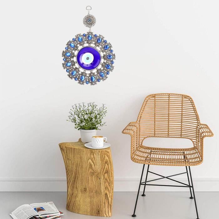 Décor Rétroviseur "Mauvais Œil" Perlé Bleu - Ornement à Suspendre Pour Voiture, Fenêtre Ou Balcon - 5