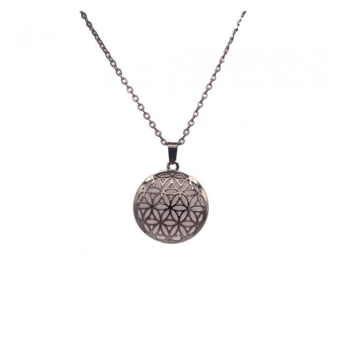 Pierre Vendue Seule - Pendentif fleur de vie en cristal de roche