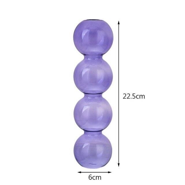 Vase à Bulles En Verre Borosilicate Noir - Design Moderne Hydroponique, Pour Herbe De La Pampa, Fleurs Fraîches Ou Séchées