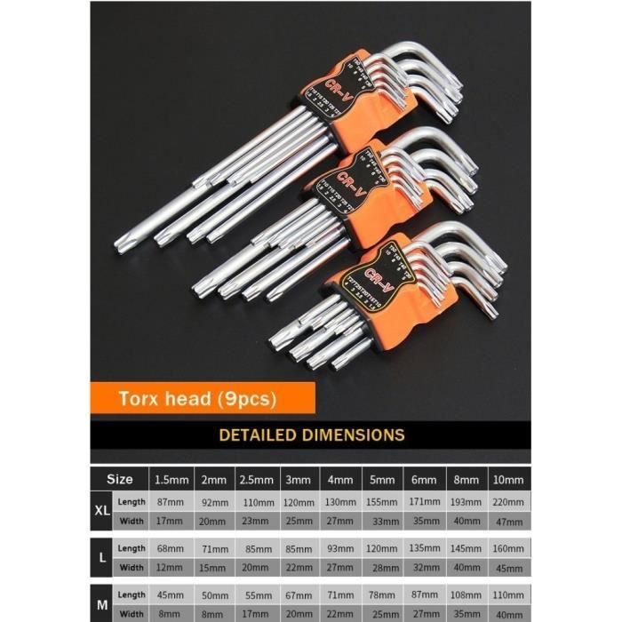 Sourcing Map Lot De 2 Clés Hexagonales à Extrémité Sphérique De 2,5 Mm, En Acier S2 Long Bras En Forme De L