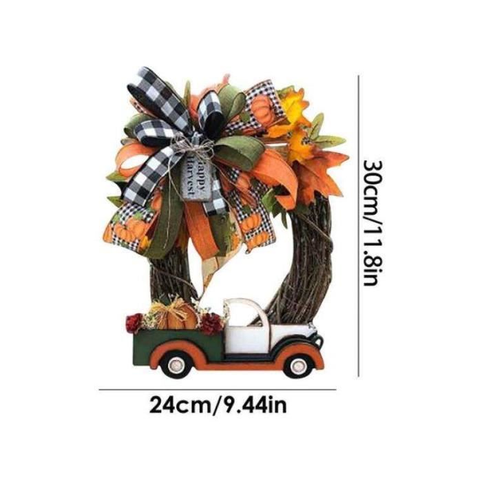 Guirlande D'automne 180 Cm - Feuilles D'érable, Citrouilles Et Baies, Décoration Murale Ou Porte Pour Halloween, Thanksgiving
