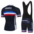 Cyclisme Ensemble - M - Maillot de cyclisme de l'équipe de France pour homme, ensemble de gel 9D, vêtements d-1