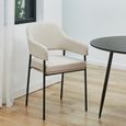 SVITA SCARLETT Chaise de salle à manger set de 2 fauteuils Chaise rembourrée tissu blanc-1
