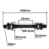 Essieu Avant Pour Vélo - Axe Creux 3/8 X 108 Mm, Noir - Moyeu Universel