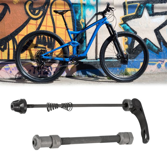 Axe Enfichable MUQZI M12 X 1,5/1,75 – 160-178 Mm, Alu 7075, 2 Entretoises, Compatible Home Trainer (Blackburn, Tacx, Wahoo...)