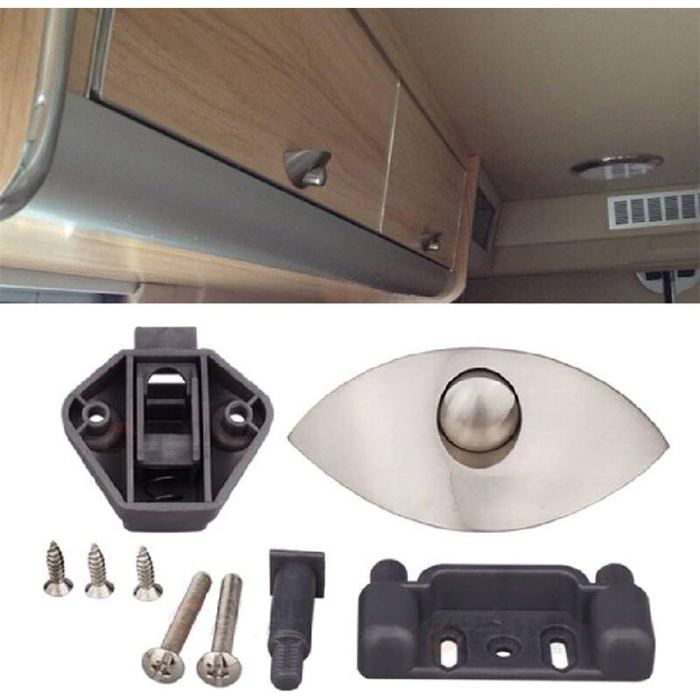 Serrure à Bouton Poussoir Pour Caravane, Camping-car - Verrou Intérieur Porte Ou Armoire - Sans Clé