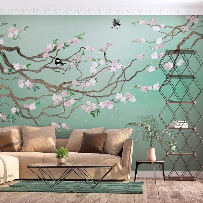 Sticker mural Fleur de cerisier branche de fond abstrait 