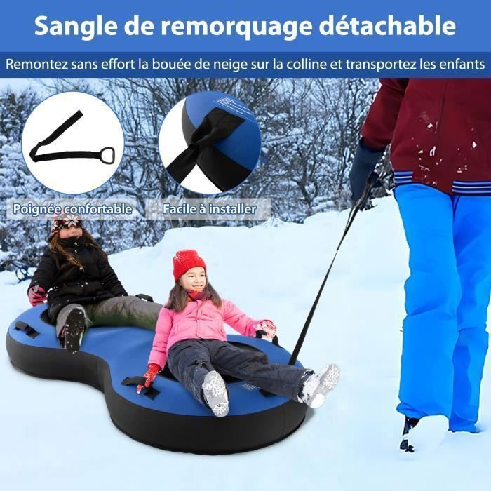 Tube à Neige 33,5 Pouces Pour Adultes - Luge Gonflable Robuste Avec Poignées, Jouet D'Hiver Épais Pour Glissades Excitantes