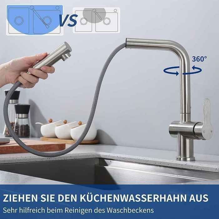 Robinet Cuisine Avec 2 Jets,Robinetterie à Ressort Mitigeur Cuisine - Foto 8