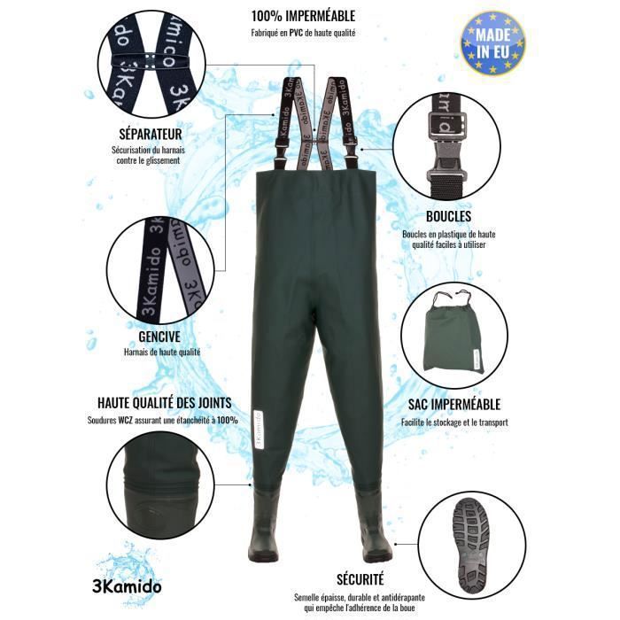 Salopette de pêche imperméable chaude Homme - FO 500 TH grise