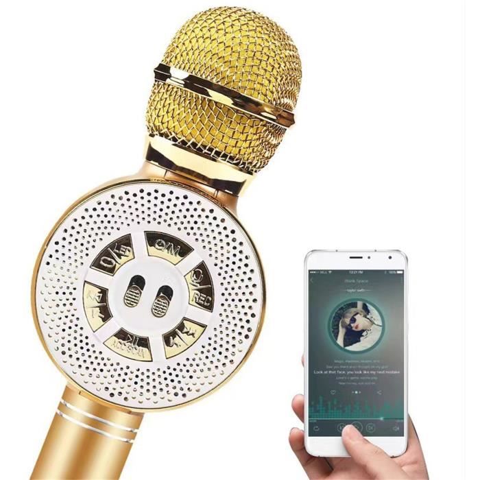 Microphone Bluetooth sans fil, Haut-parleur microphone karaoké