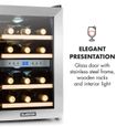Klarstein Cave à vin design - Armoire à vin réfrigérée avec écran LED (34 litres, 12 bouteilles, température entre 7-18°) - inox-2
