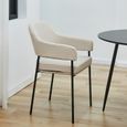 SVITA SCARLETT Chaise de salle à manger set de 2 fauteuils Chaise rembourrée tissu blanc-2