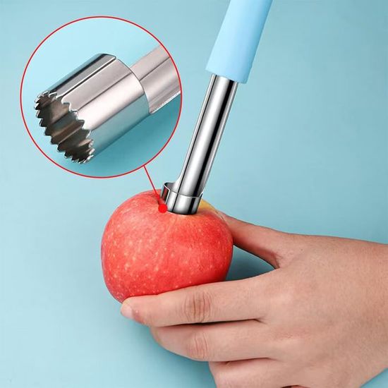 Vide-Pomme Acier Inoxydable - Enlève Trognon Pommes, Poires, Ananas