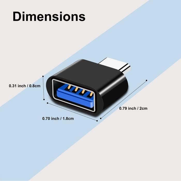 Lot De 4 Adaptateurs USB 3.0 Vers USB-C Oliveria - Vitesse 5 Gbit/s, OTG, Pour Smartphones, Disques Durs, Hubs - Plug And Play - 10