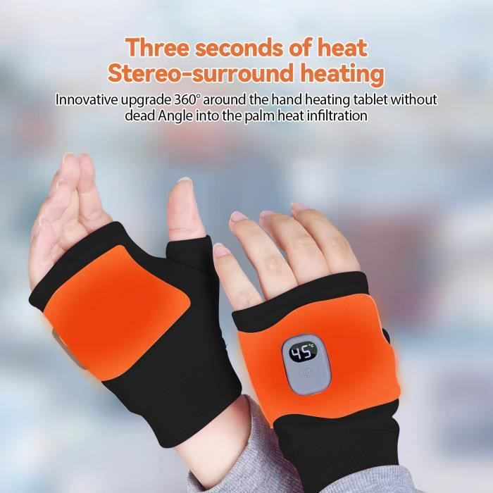 Gants Chauffants USB Rechargeables 7500 MAh - Avec Lumières LED - Pour Vélo, Course, Randonnée