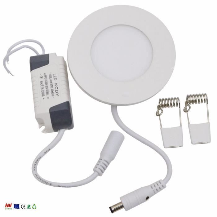 Europalamp Spot Encastrable LED 15W Rond Extra-Plat Blanc Neutre 4000K - Lot De 10 - Éclairage Moderne
