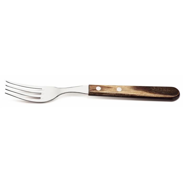 Set De 12 Couteaux Et Fourchettes à Steak Tramontina - Manche Bois Et Lame Inox - Design Espagnol