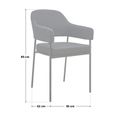 SVITA SCARLETT Chaise de salle à manger set de 2 fauteuils Chaise rembourrée tissu blanc-3