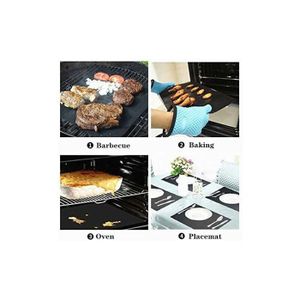 Tapis de Cuisson Barbecue,Tapis Barbecue Set,Tapis Barbecue,BBQ Mat Antiadhésif,Non Stick Four en Téflon Tapis de Cuisson,Réutilisable,Nettoyage Facile et Anti-adhérent,Peut être coupé (40 * 300 cm