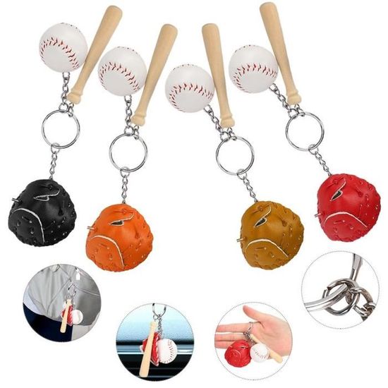 VGEBY mini porte-clés 4 pcs Mini Baseball Bat Ball Kit Porte-clés Porte-clés  Pendentif Décoration pour Sacs Clé - Cdiscount Bagagerie - Maroquinerie