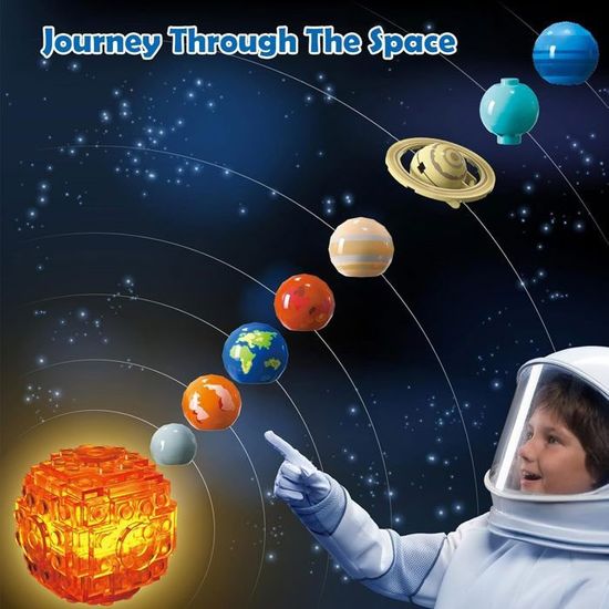Tomatoys Système Solaire Motorisé – Planètes En Orbite, Jeu éducatif Montessori 3-8 Ans, Astronomie