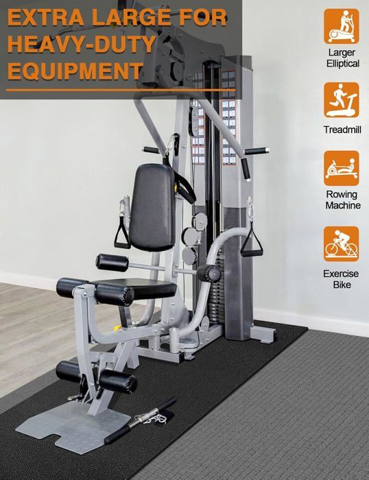 Tapis Antidérapant Pour Appareil Elliptique - Protection Sol, Stabilité, Caoutchouc 60x43 Cm - 2
