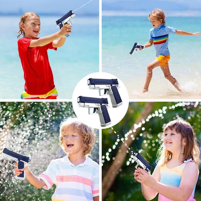 LARGE WATER PISTOL KIDS WATER GUN SUMMER SWIMMING BEACH PARTY TURQUOISE AND BLUE