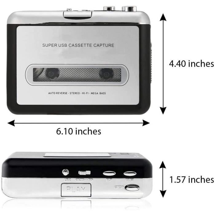 LECTEUR CD Lecteur de Cassette Portable Baladeur Cassette Audio Bande à MP3  convertisseur,Convertir de Walkman Casette en mp3 via - Cdiscount TV Son  Photo