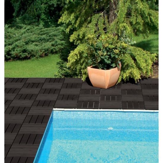 Eda Plastiques Dalle En Plastique 38 4 X 38 4 X 2 5 Cm Bois Fonce Achat Vente Dallage Eda Dalle En Plastique 38x38cm Cdiscount