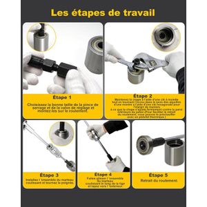 FreeTec Extracteur Moyeu Roue Avant Disque - Outil Installation Et Démontage Universel