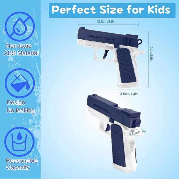 LARGE WATER PISTOL KIDS WATER GUN SUMMER SWIMMING BEACH PARTY TURQUOISE AND BLUE