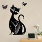 Mignon Chat Miroir Noir Horloge Murale Design Moderne Decoration Maison Sticker Mural Noir Achat Vente Horloge Pendule Cdiscount