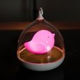 Veilleuse Bébé Fille rechargeable lampe de Nuit volière oiseau avec contrôle tactile rose-0
